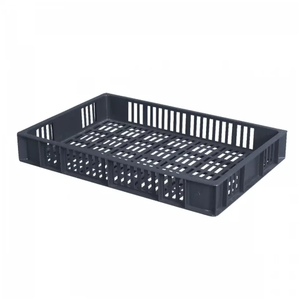 Caisse ajourée 600 x 400 x 90 mm 15 L - gris