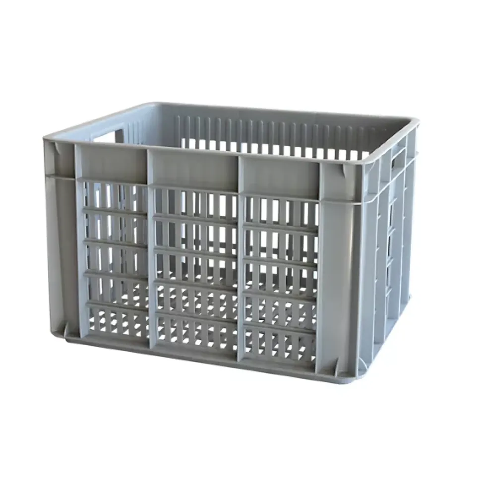 Caisse ajourée avec poignées empilable 500 x 400 x 330 mm - 48 L - gris