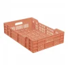 Caisse ajourée avec poignées empilable 600 X 400 25 L - terracotta
