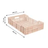 Caisse ajourée avec poignées empilable 600 X 400 25 L - rose