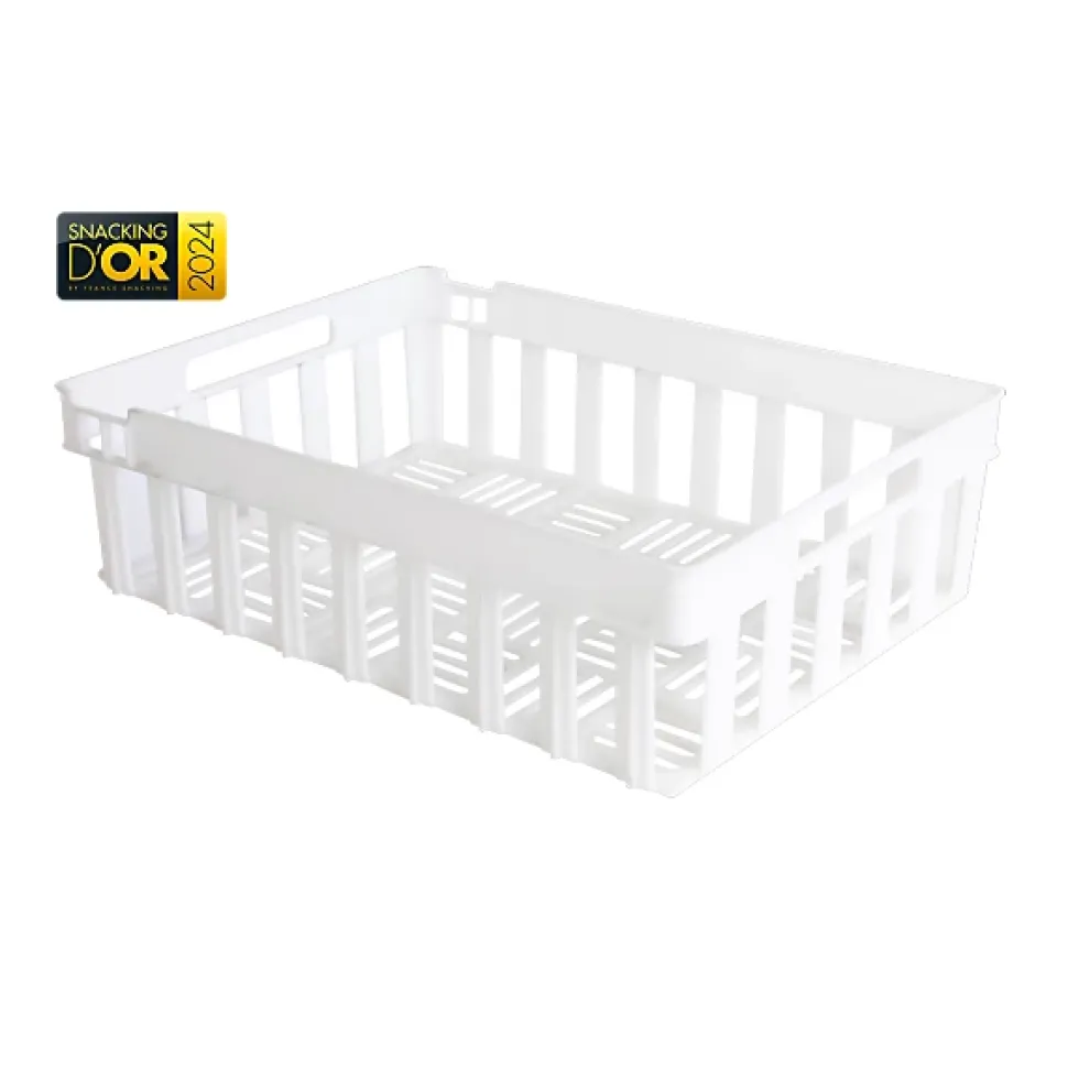 Caisse ajourée empilable emboîtable 400 x 300 x 120 mm - 13 L - blanc