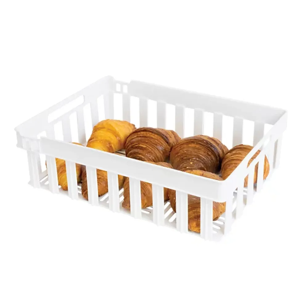 Caisse ajourée empilable emboîtable 400 x 300 x 120 mm - 13 L - blanc