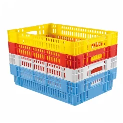 Caisse ajourée empilable emboitable 600 x 400 x 146 mm - 27 L - rouge