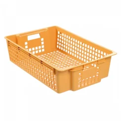 Caisse ajourée empilable emboitable 600 x 380 x 155 mm 28 L - beige