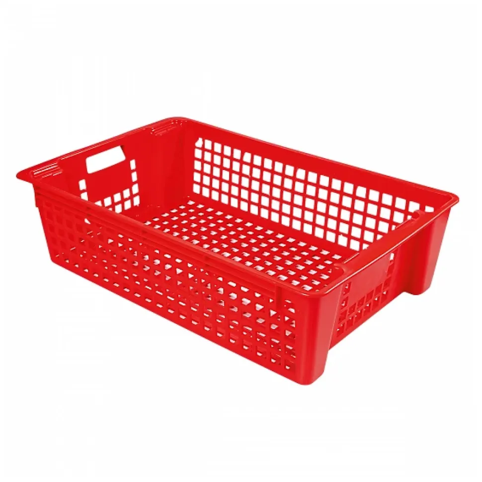 Caisse ajourée empilable emboîtable 600 x 380 x 155 mm 28 L - rouge