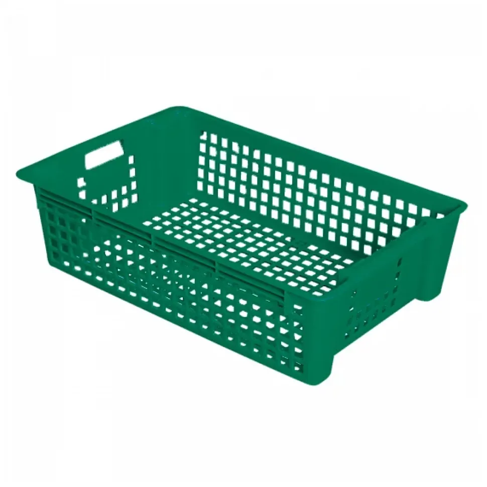 Caisse ajourée empilable emboîtable 600 x 380 x 155 mm 28 L - vert