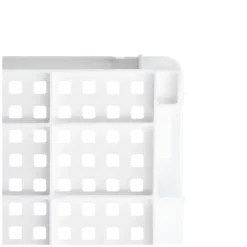 Caisse ajourée empilable emboîtable 600 x 400 x 200 mm - 30 L - blanc