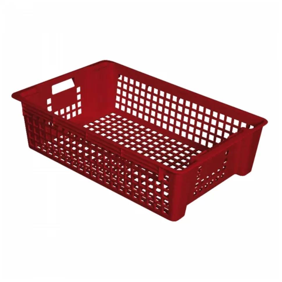 Caisse ajourée empilable emboîtable 600 x 380 x 155 mm 28 L - brique