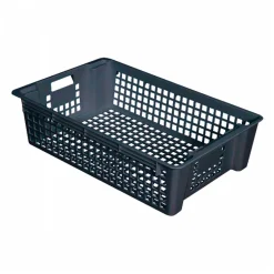 Caisse ajourée empilable emboîtable 600 x 380 x 155 mm 28 L - gris