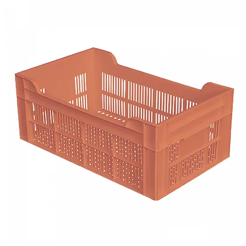 Caisse ajourée sans poignée empilable 500 X 300 20 L - terracotta