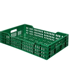 Caisse alimentaire ajourée empilable 25 litres en plastique recyclé