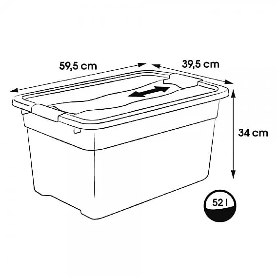 Caisse de rangement avec couvercle 52 litres - Rouge