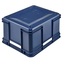 Caisse de Rangement Empilable en plastique recyclé 28 litres - Bleu Foncé