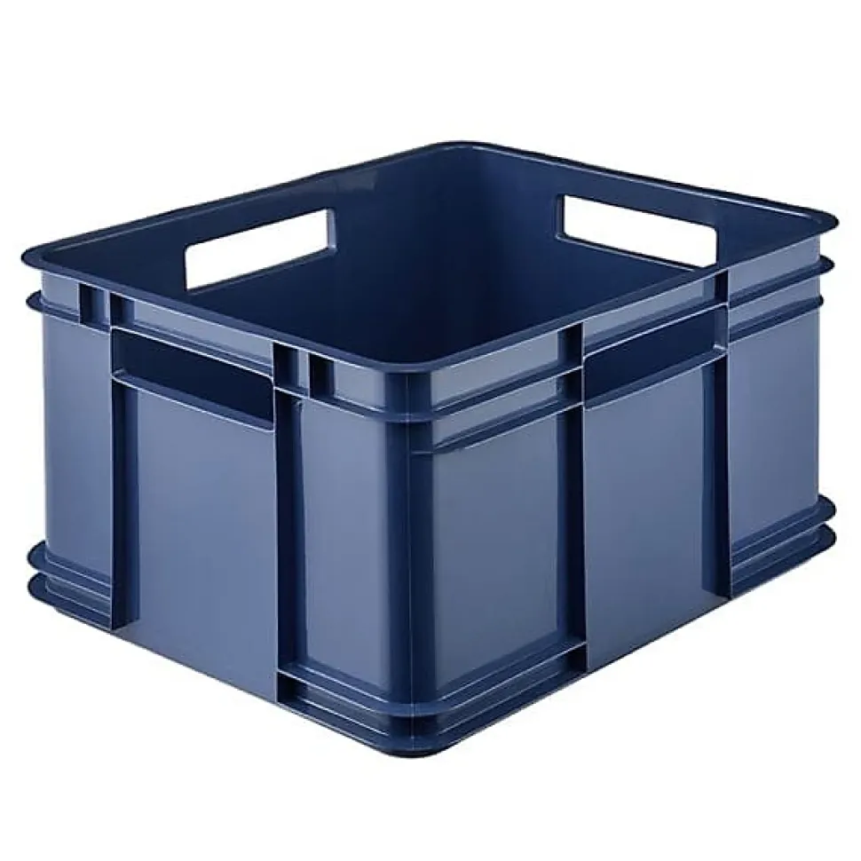 Caisse de Rangement Empilable en plastique recyclé 28 litres - Bleu Foncé