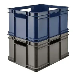 Caisse de Rangement Empilable en plastique recyclé 28 litres - Gris