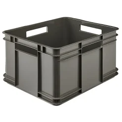 Caisse de Rangement Empilable en plastique recyclé 28 litres - Gris