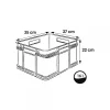 Caisse de rangement Empilable 16 litres Euro-Box M - Gris