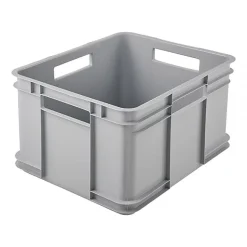 Caisse de Rangement Empilable en plastique recyclé 28 litres - Gris Clair