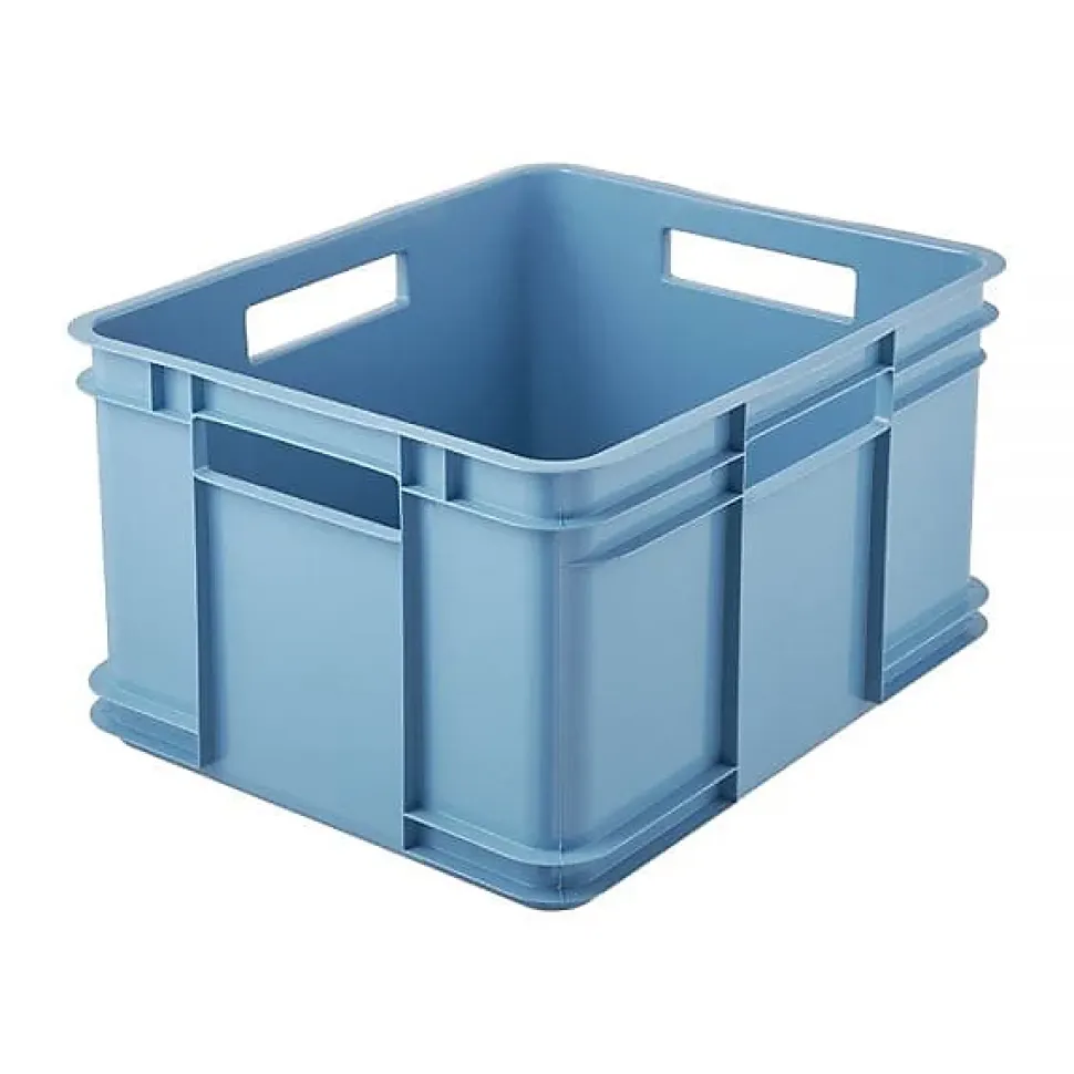 Caisse de Rangement Empilable en plastique recyclé 28 litres - Bleu