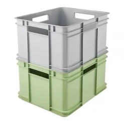 Caisse de Rangement Empilable en plastique recyclé 28 litres - Vert