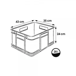 Caisse de Rangement Empilable en plastique recyclé 28 litres - Vert