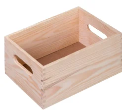 Caisse de rangement rectangulaire en pin massif