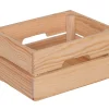 Caisse de rangement rectangulaire en pin massif taille M