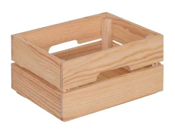 Caisse de rangement rectangulaire en pin massif taille M
