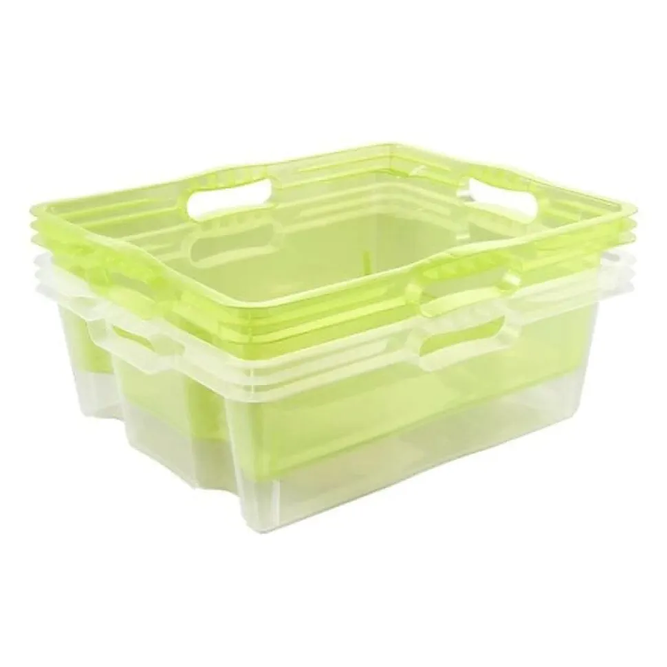 Caisse de rangement transparente plate 16 litres - Transparent