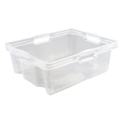Caisse de rangement transparente plate 16 litres - Transparent