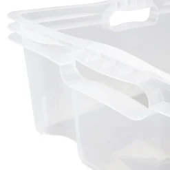 Caisse de rangement transparente plate 16 litres - Transparent
