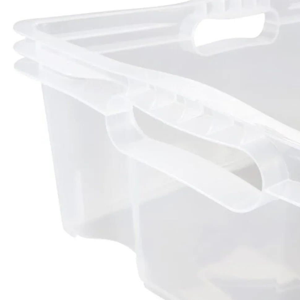 Caisse de rangement transparente plate 16 litres - Transparent
