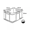 Caisse de Rangement Transparente 54 litres Euro-Box XXL - Gris