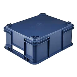 Caisse Empilable en plastique recyclé 20 litres - Bleu Foncé