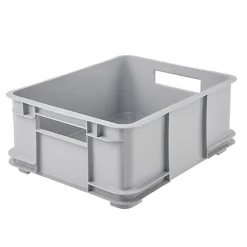 Caisse Empilable en plastique recyclé 20 litres - Gris Clair