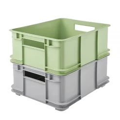 Caisse Empilable en plastique recyclé 20 litres - Gris Clair