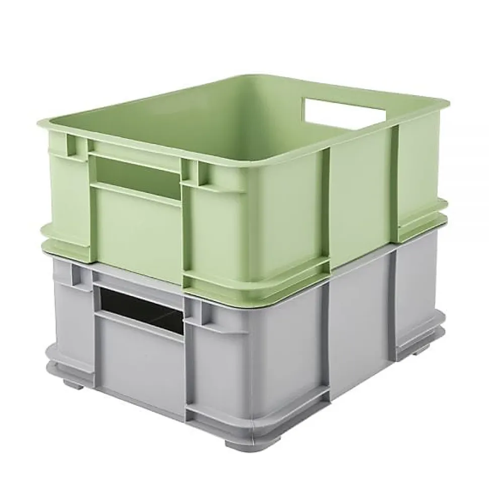 Caisse Empilable en plastique recyclé 20 litres - Gris Clair