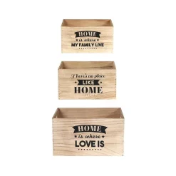 Caisse en bois empilables Home (Lot de 3)