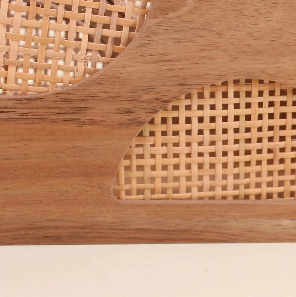 Caisse en bois et rotin 30x20cm