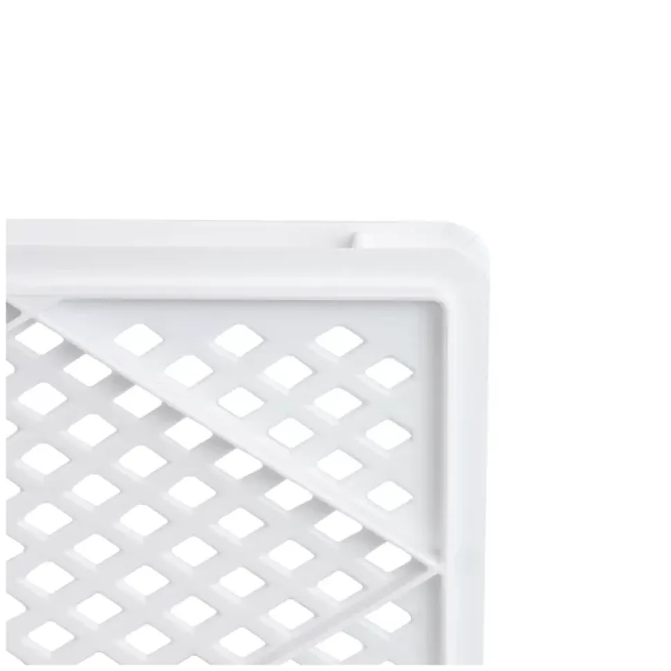 Caisse finement ajourée avec poignées 600 x 400 x 125 mm - 22 L - blanc