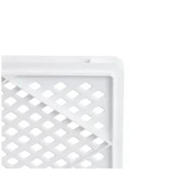 Caisse finement ajourée échancrée avec poignées 600 x 400 x 90 mm - 18 L - blanc