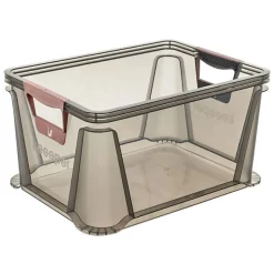 Caisse Plastique Empilable Translucide 20 litres - Gris
