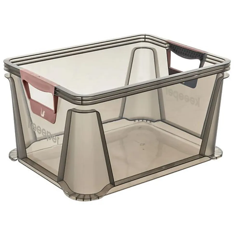 Caisse Plastique Empilable Translucide 20 litres - Gris