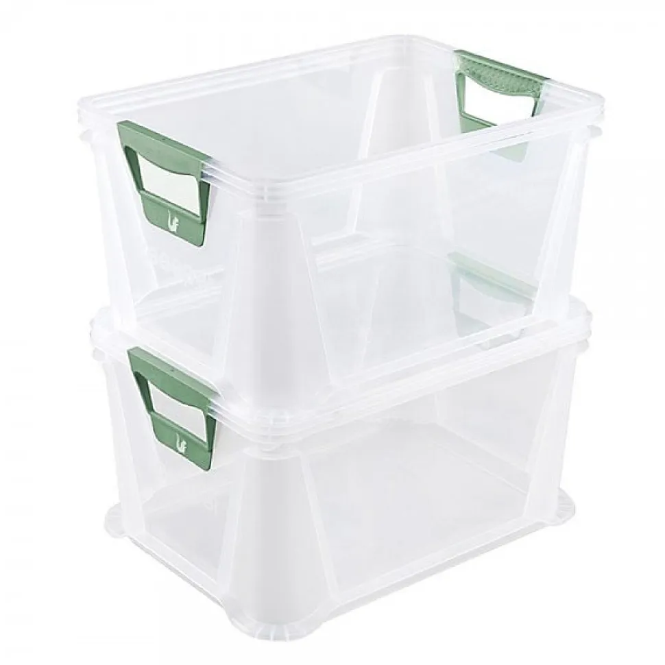 Caisse Plastique Empilable Translucide 20 litres - Naturel