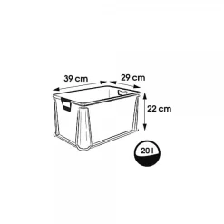 Caisse Plastique Empilable Translucide 20 litres - Naturel