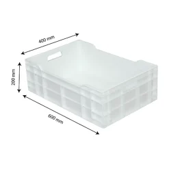 Caisse pleine 600 x 400 x 200 mm 40 L - blanc