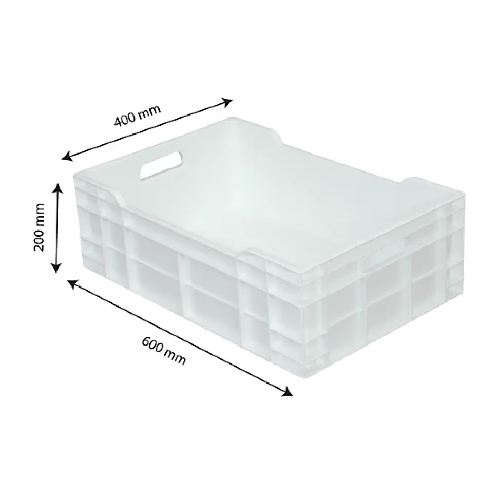 Caisse pleine 600 x 400 x 200 mm 40 L - blanc