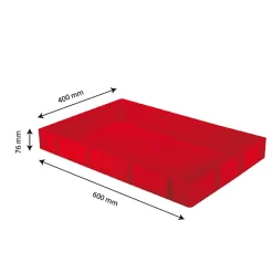 Caisse pleine 600 x 400 x 76 mm 14 L - rouge