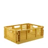 Caisse pliable en plastique jaune 30x40cm