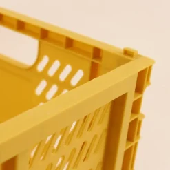 Caisse pliable en plastique jaune 30x40cm